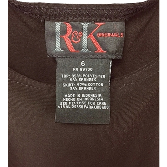 Super Cute Brown Paisley Scoop Neck SS Dress 6 - Picture 6 of 6